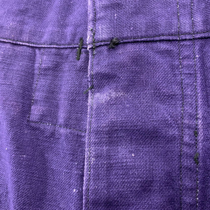 【中古品】【メンズ】 FRENCH ARMY フレンチ アーミー 40S メタルボタン 針刺しシンチバック WORK TROUSERS ワーク トラウザーズ ボトムス ズボン 157-260322-cs-08-izu サイズ：108 L カラー：パープル 万代Net店