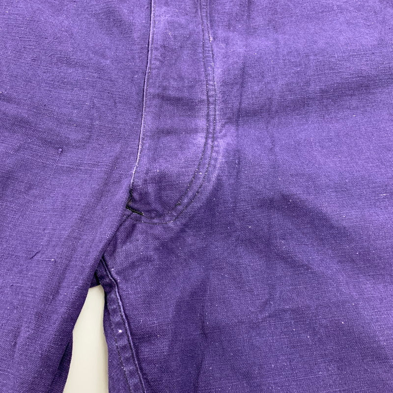 【中古品】【メンズ】 FRENCH ARMY フレンチ アーミー 40S メタルボタン 針刺しシンチバック WORK TROUSERS ワーク トラウザーズ ボトムス ズボン 157-260322-cs-08-izu サイズ：108 L カラー：パープル 万代Net店