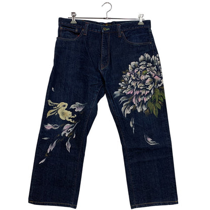 【中古品】【メンズ】 ZEN 禅 × CHIKIRIYA ちきりや DENIM PANTS デニムパンツ 牡丹兎 ジーンズ ボトムス 156-260326-as-05-izu サイズ：38 カラー：インディゴ 万代Net店