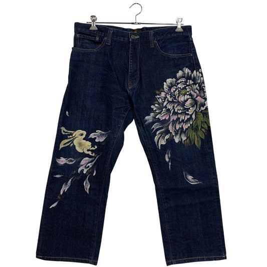 【中古品】【メンズ】 ZEN 禅 × CHIKIRIYA ちきりや DENIM PANTS デニムパンツ 牡丹兎 ジーンズ ボトムス 156-260326-as-05-izu サイズ：38 カラー：インディゴ 万代Net店