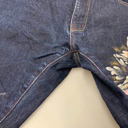 【中古品】【メンズ】 ZEN 禅 × CHIKIRIYA ちきりや DENIM PANTS デニムパンツ 牡丹兎 ジーンズ ボトムス 156-260326-as-05-izu サイズ：38 カラー：インディゴ 万代Net店
