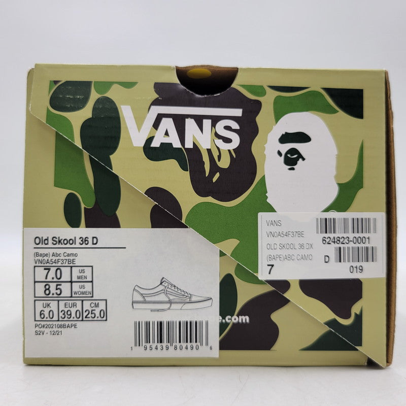【中古品】【メンズ/レディース】 A BATHING APE × VANS アベイシングエイプ×バンズ VN0A54F37BE ABC CAMO OLD SKOOL エービーシー カモ オールド スクール スニーカー シューズ 靴 164-260322-cs-16-izu サイズ：25cm カラー：グリーン系 万代Net店