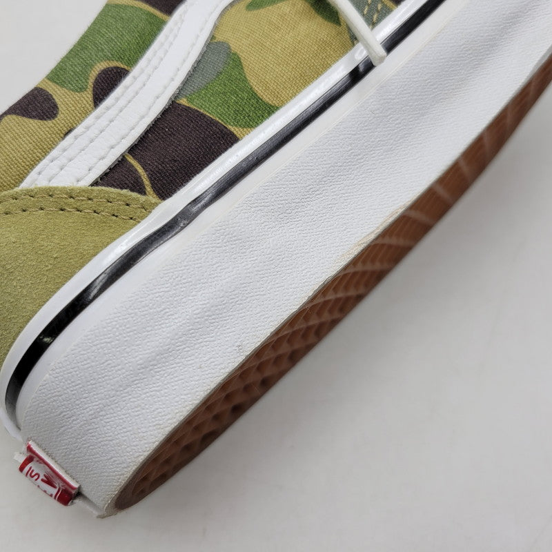 【中古品】【メンズ/レディース】 A BATHING APE × VANS アベイシングエイプ×バンズ VN0A54F37BE ABC CAMO OLD SKOOL エービーシー カモ オールド スクール スニーカー シューズ 靴 164-260322-cs-16-izu サイズ：25cm カラー：グリーン系 万代Net店