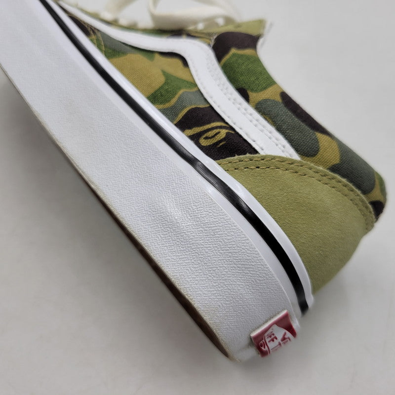 【中古品】【メンズ/レディース】 A BATHING APE × VANS アベイシングエイプ×バンズ VN0A54F37BE ABC CAMO OLD SKOOL エービーシー カモ オールド スクール スニーカー シューズ 靴 164-260322-cs-16-izu サイズ：25cm カラー：グリーン系 万代Net店