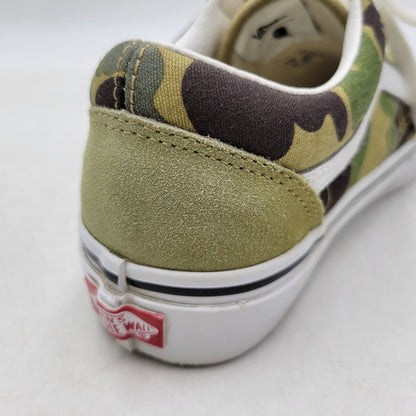 【中古品】【メンズ/レディース】 A BATHING APE × VANS アベイシングエイプ×バンズ VN0A54F37BE ABC CAMO OLD SKOOL エービーシー カモ オールド スクール スニーカー シューズ 靴 164-260322-cs-16-izu サイズ：25cm カラー：グリーン系 万代Net店