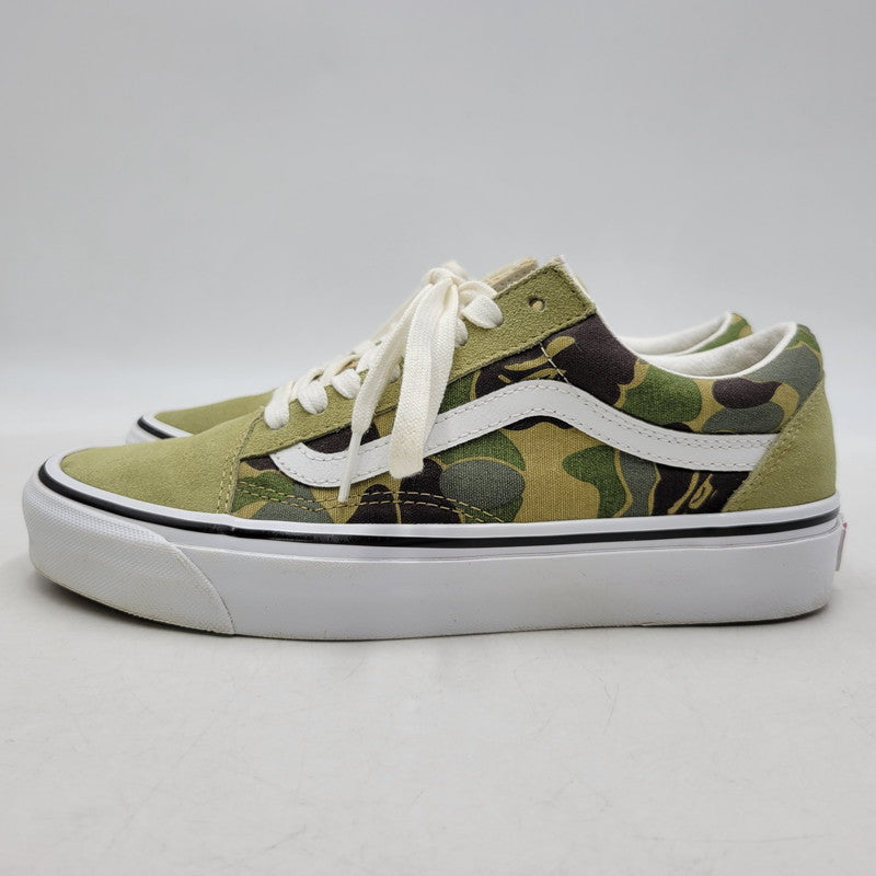【中古品】【メンズ/レディース】 A BATHING APE × VANS アベイシングエイプ×バンズ VN0A54F37BE ABC CAMO OLD SKOOL エービーシー カモ オールド スクール スニーカー シューズ 靴 164-260322-cs-16-izu サイズ：25cm カラー：グリーン系 万代Net店