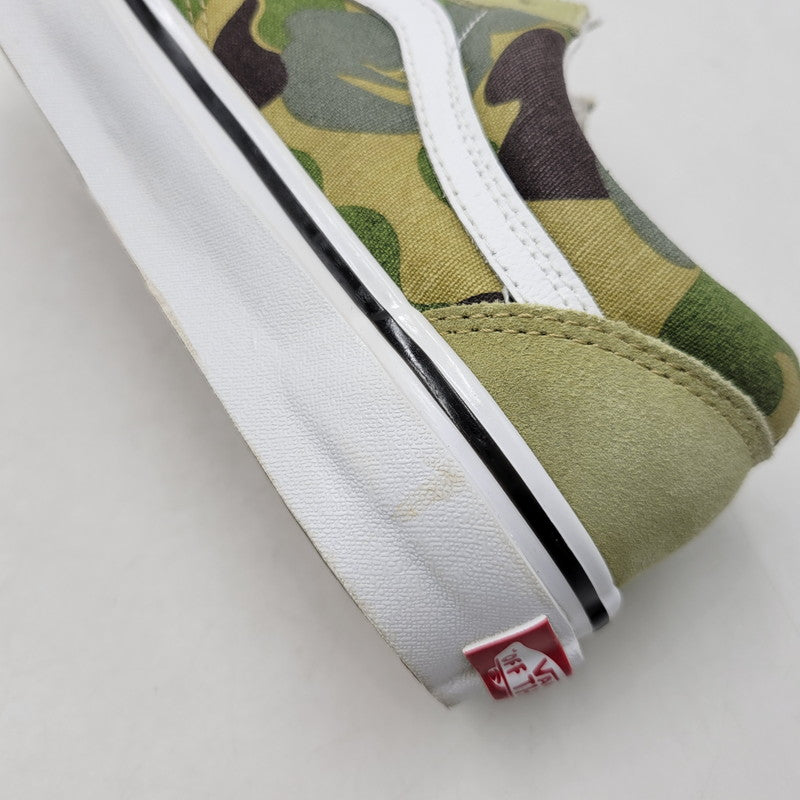 【中古品】【メンズ/レディース】 A BATHING APE × VANS アベイシングエイプ×バンズ VN0A54F37BE ABC CAMO OLD SKOOL エービーシー カモ オールド スクール スニーカー シューズ 靴 164-260322-cs-16-izu サイズ：25cm カラー：グリーン系 万代Net店