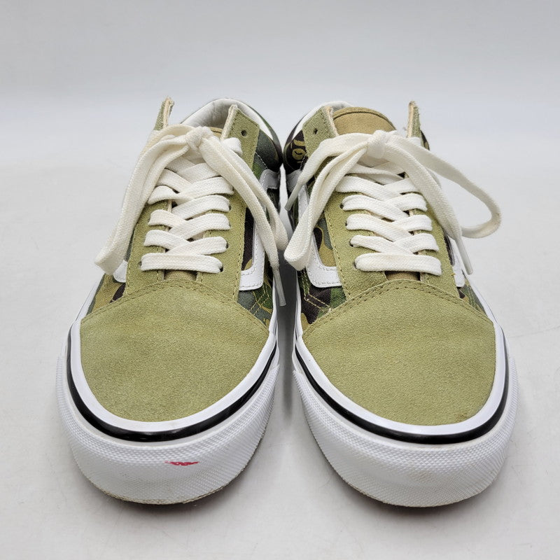 【中古品】【メンズ/レディース】 A BATHING APE × VANS アベイシングエイプ×バンズ VN0A54F37BE ABC CAMO OLD SKOOL エービーシー カモ オールド スクール スニーカー シューズ 靴 164-260322-cs-16-izu サイズ：25cm カラー：グリーン系 万代Net店