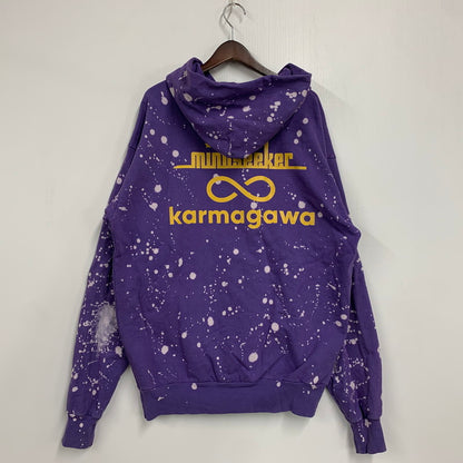 【中古品】【メンズ】 KARMAGAWA カラマグア × MINDSEEKER マインドシーカー BLEACH SWEAT HOODIE ブリーチ スウェット フーディー パーカー トップス 142-260326-kh-20-izu サイズ：XL カラー：パープル 万代Net店