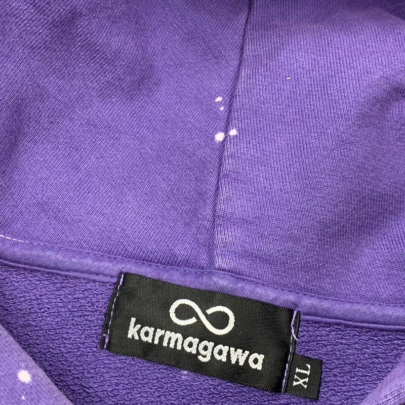 【中古品】【メンズ】 KARMAGAWA カラマグア × MINDSEEKER マインドシーカー BLEACH SWEAT HOODIE ブリーチ スウェット フーディー パーカー トップス 142-260326-kh-20-izu サイズ：XL カラー：パープル 万代Net店