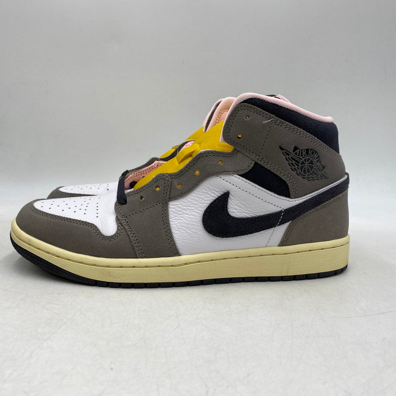 【中古品】【メンズ】 NIKE ナイキ AIR JORDAN 1 MID SE HQ2011-100 エア ジョーダン 1 ミッド SE スニーカー シューズ 靴 160-260323-as-14-izu サイズ：27cm カラー：WHITE/OIL GREY-CAVE STONE 万代Net店