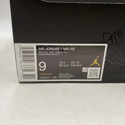 【中古品】【メンズ】 NIKE ナイキ AIR JORDAN 1 MID SE HQ2011-100 エア ジョーダン 1 ミッド SE スニーカー シューズ 靴 160-260323-as-14-izu サイズ：27cm カラー：WHITE/OIL GREY-CAVE STONE 万代Net店