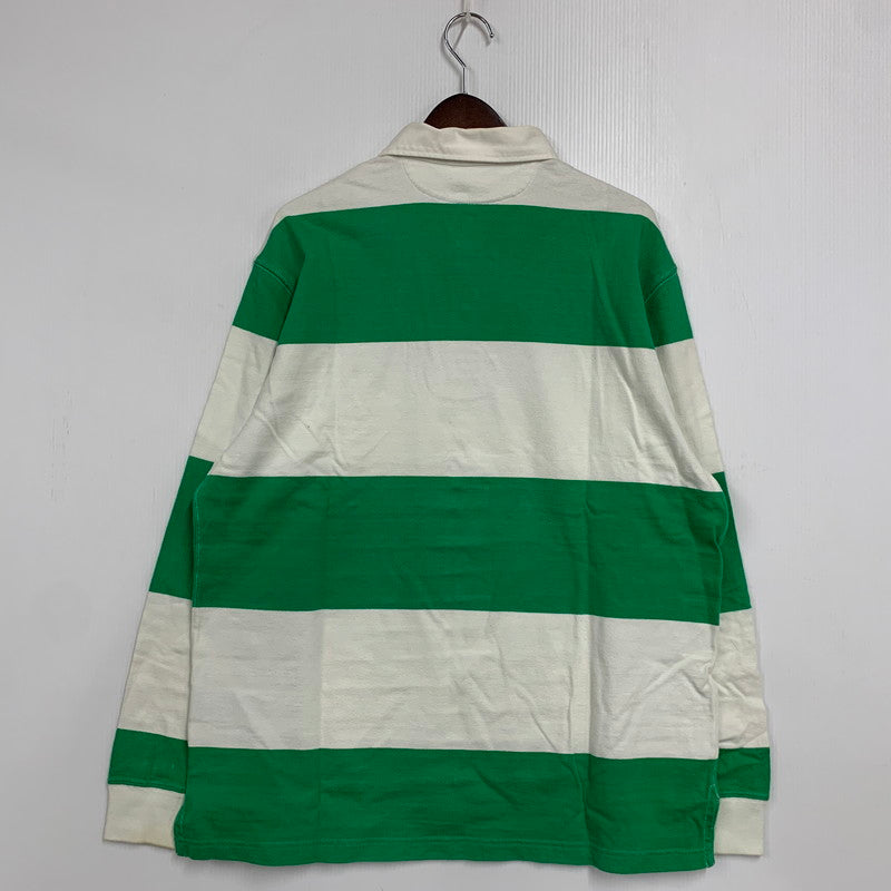【中古品】【メンズ】 CUSTOM FIT RUGBY BORDER LS SHIRT ラグビー ボーダー ロングスリーブ シャツ 長袖 146-260326-as-11-izu サイズ：XL カラー：グリーン×ホワイト 万代Net店