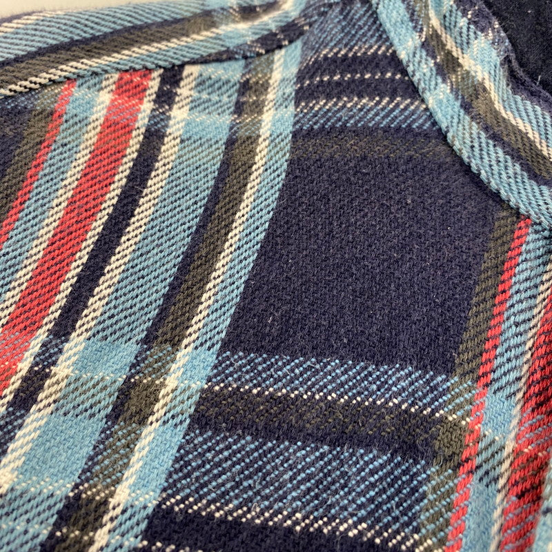 【中古品】【メンズ】 90S THERMAL LINER FLANNEL CHECK HOODIE SHIRT サーマル ライナー フランネル チェック フーディー シャツ トップス 長袖 146-260325-cs-07-izu サイズ：L カラー：マルチ 万代Net店