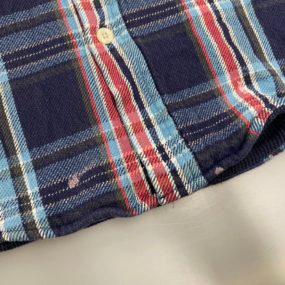 【中古品】【メンズ】 90S THERMAL LINER FLANNEL CHECK HOODIE SHIRT サーマル ライナー フランネル チェック フーディー シャツ トップス 長袖 146-260325-cs-07-izu サイズ：L カラー：マルチ 万代Net店
