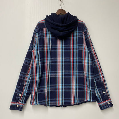 【中古品】【メンズ】 90S THERMAL LINER FLANNEL CHECK HOODIE SHIRT サーマル ライナー フランネル チェック フーディー シャツ トップス 長袖 146-260325-cs-07-izu サイズ：L カラー：マルチ 万代Net店