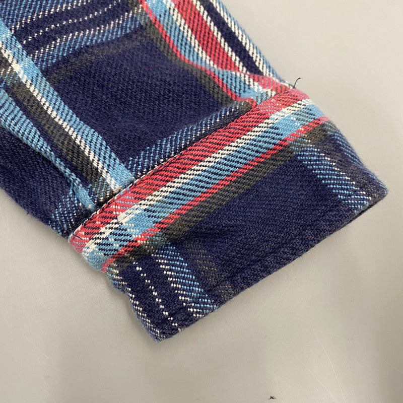 【中古品】【メンズ】 90S THERMAL LINER FLANNEL CHECK HOODIE SHIRT サーマル ライナー フランネル チェック フーディー シャツ トップス 長袖 146-260325-cs-07-izu サイズ：L カラー：マルチ 万代Net店