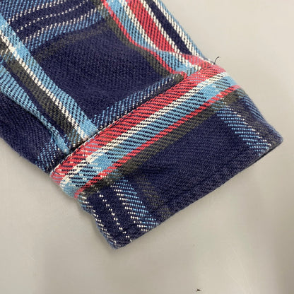 【中古品】【メンズ】 90S THERMAL LINER FLANNEL CHECK HOODIE SHIRT サーマル ライナー フランネル チェック フーディー シャツ トップス 長袖 146-260325-cs-07-izu サイズ：L カラー：マルチ 万代Net店