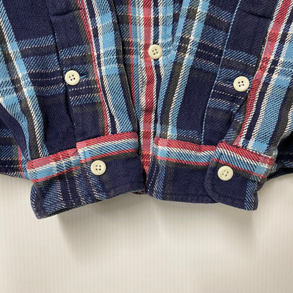 【中古品】【メンズ】 90S THERMAL LINER FLANNEL CHECK HOODIE SHIRT サーマル ライナー フランネル チェック フーディー シャツ トップス 長袖 146-260325-cs-07-izu サイズ：L カラー：マルチ 万代Net店
