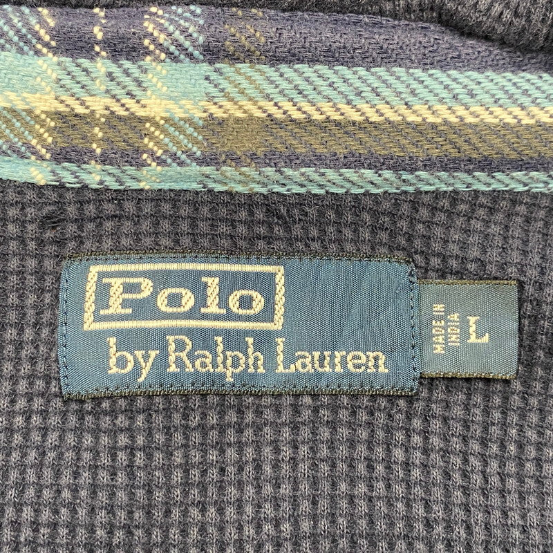 【中古品】【メンズ】 90S THERMAL LINER FLANNEL CHECK HOODIE SHIRT サーマル ライナー フランネル チェック フーディー シャツ トップス 長袖 146-260325-cs-07-izu サイズ：L カラー：マルチ 万代Net店