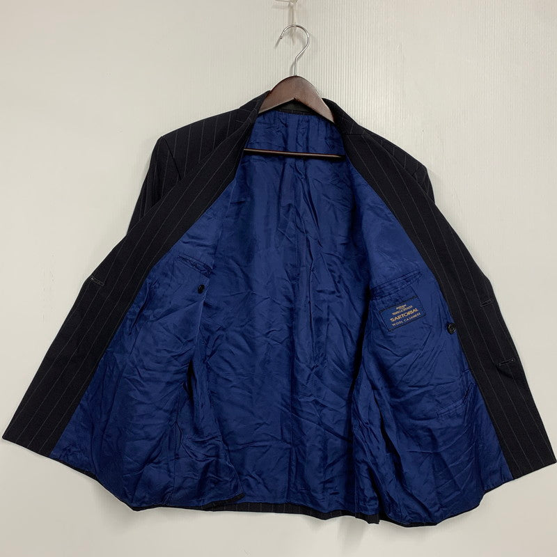 【現状渡し品】【メンズ】 MARKS&SPENCER マークス&スペンサー SARTORIAL WOOL STRIPE TAILORED JACKET ストライプ テーラードジャケット UK製 146-260326-as-13-izu サイズ：38S カラー：ブラック系 万代Net店