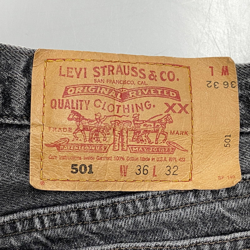 【中古品】【メンズ】 Levi's リーバイス 501 BLACK DENIM PANTS 501-0608 ブラックデニムパンツ USA製 刻印680 先染め ジーンズ ボトムス 157-260323-as-07-izu サイズ：36×32 カラー：ブラック 万代Net店