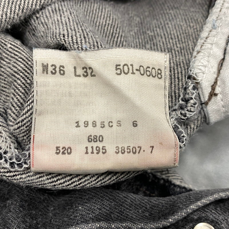 【中古品】【メンズ】 Levi's リーバイス 501 BLACK DENIM PANTS 501-0608 ブラックデニムパンツ USA製 刻印680 先染め ジーンズ ボトムス 157-260323-as-07-izu サイズ：36×32 カラー：ブラック 万代Net店