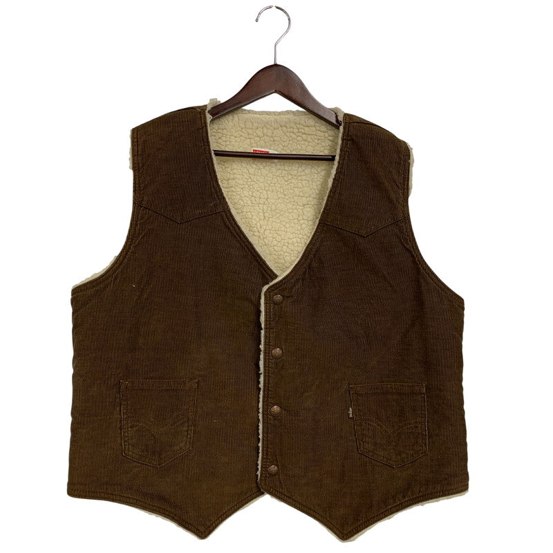 【中古品】【メンズ】 CORDUROY BOA VEST コーデュロイ ボア ベスト USA製 146-260326-as-15-izu サイズ：XL カラー：ブラウン 万代Net店