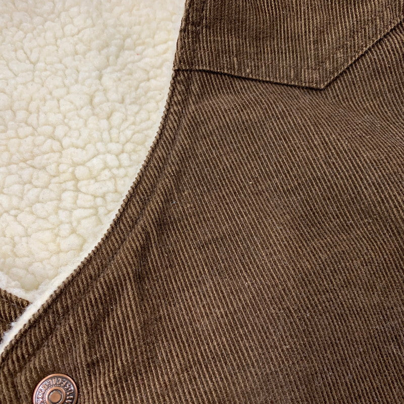 【中古品】【メンズ】 CORDUROY BOA VEST コーデュロイ ボア ベスト USA製 146-260326-as-15-izu サイズ：XL カラー：ブラウン 万代Net店