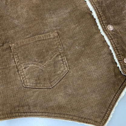 【中古品】【メンズ】 CORDUROY BOA VEST コーデュロイ ボア ベスト USA製 146-260326-as-15-izu サイズ：XL カラー：ブラウン 万代Net店