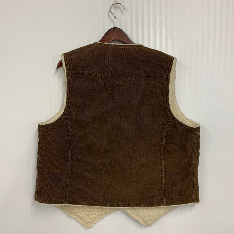 【中古品】【メンズ】 CORDUROY BOA VEST コーデュロイ ボア ベスト USA製 146-260326-as-15-izu サイズ：XL カラー：ブラウン 万代Net店