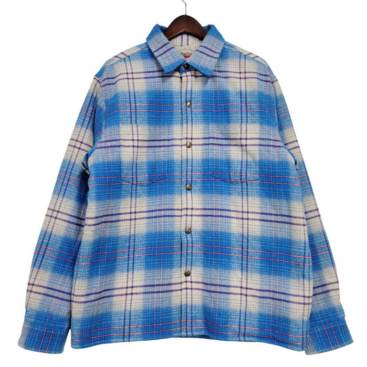 【中古品】【メンズ】 Supreme シュプリーム LINED FLANNEL SNAP SHIRT ラインド フランネル スナップ シャツ チェック 149-260323-as-06-izu サイズ：M カラー：ブルー系 万代Net店