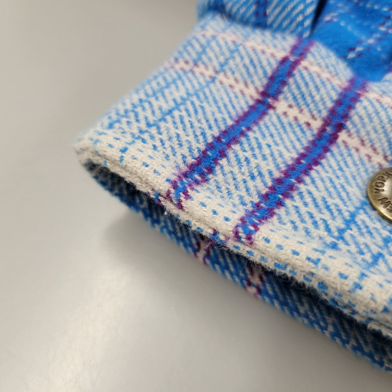 【中古品】【メンズ】 Supreme シュプリーム LINED FLANNEL SNAP SHIRT ラインド フランネル スナップ シャツ チェック 149-260323-as-06-izu サイズ：M カラー：ブルー系 万代Net店