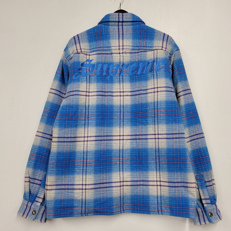 【中古品】【メンズ】 Supreme シュプリーム LINED FLANNEL SNAP SHIRT ラインド フランネル スナップ シャツ チェック 149-260323-as-06-izu サイズ：M カラー：ブルー系 万代Net店