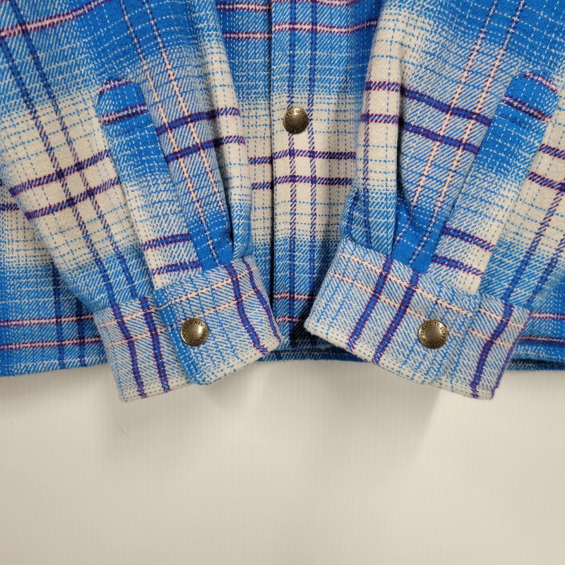 【中古品】【メンズ】 Supreme シュプリーム LINED FLANNEL SNAP SHIRT ラインド フランネル スナップ シャツ チェック 149-260323-as-06-izu サイズ：M カラー：ブルー系 万代Net店