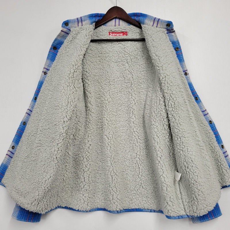 【中古品】【メンズ】 Supreme シュプリーム LINED FLANNEL SNAP SHIRT ラインド フランネル スナップ シャツ チェック 149-260323-as-06-izu サイズ：M カラー：ブルー系 万代Net店