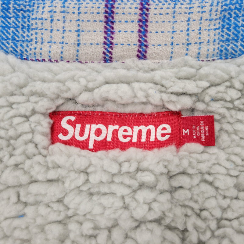 【中古品】【メンズ】 Supreme シュプリーム LINED FLANNEL SNAP SHIRT ラインド フランネル スナップ シャツ チェック 149-260323-as-06-izu サイズ：M カラー：ブルー系 万代Net店