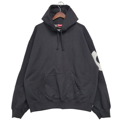 【中古品】【メンズ】 Supreme シュプリーム BIG LOGO JACQUARD HOODED SWEATSHIRT ビッグロゴ ジャガード フーデッド スウェットシャツ パーカー 149-260323-as-05-izu サイズ：L カラー：ブラック 万代Net店