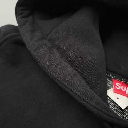 【中古品】【メンズ】 Supreme シュプリーム BIG LOGO JACQUARD HOODED SWEATSHIRT ビッグロゴ ジャガード フーデッド スウェットシャツ パーカー 149-260323-as-05-izu サイズ：L カラー：ブラック 万代Net店