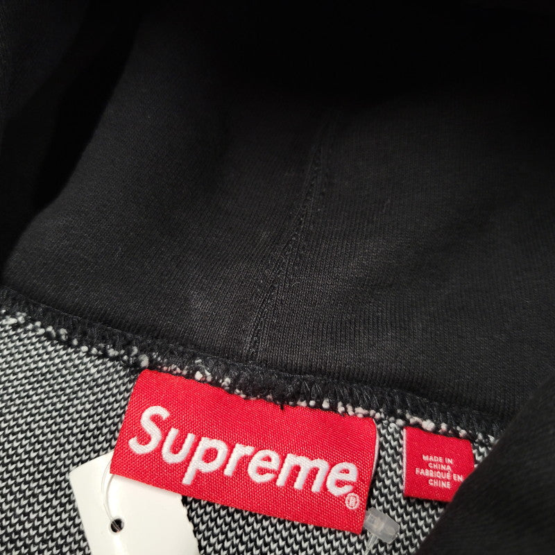 【中古品】【メンズ】 Supreme シュプリーム BIG LOGO JACQUARD HOODED SWEATSHIRT ビッグロゴ ジャガード フーデッド スウェットシャツ パーカー 149-260323-as-05-izu サイズ：L カラー：ブラック 万代Net店
