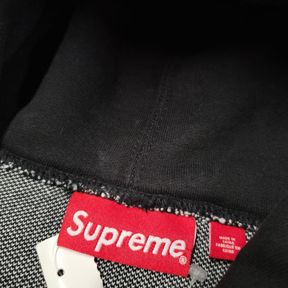 【中古品】【メンズ】 Supreme シュプリーム BIG LOGO JACQUARD HOODED SWEATSHIRT ビッグロゴ ジャガード フーデッド スウェットシャツ パーカー 149-260323-as-05-izu サイズ：L カラー：ブラック 万代Net店