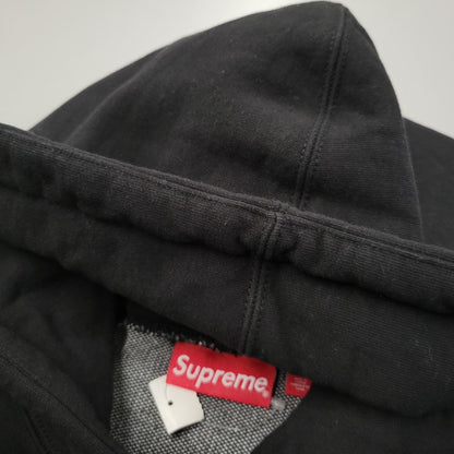 【中古品】【メンズ】 Supreme シュプリーム BIG LOGO JACQUARD HOODED SWEATSHIRT ビッグロゴ ジャガード フーデッド スウェットシャツ パーカー 149-260323-as-05-izu サイズ：L カラー：ブラック 万代Net店