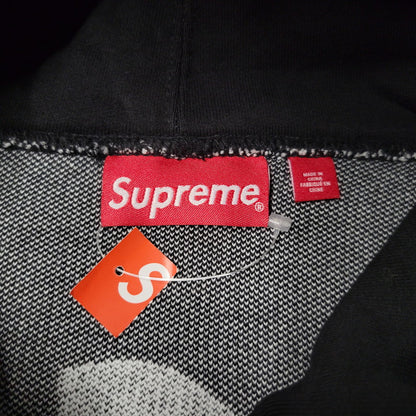 【中古品】【メンズ】 Supreme シュプリーム BIG LOGO JACQUARD HOODED SWEATSHIRT ビッグロゴ ジャガード フーデッド スウェットシャツ パーカー 149-260323-as-05-izu サイズ：L カラー：ブラック 万代Net店