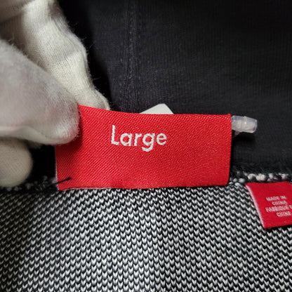 【中古品】【メンズ】 Supreme シュプリーム BIG LOGO JACQUARD HOODED SWEATSHIRT ビッグロゴ ジャガード フーデッド スウェットシャツ パーカー 149-260323-as-05-izu サイズ：L カラー：ブラック 万代Net店