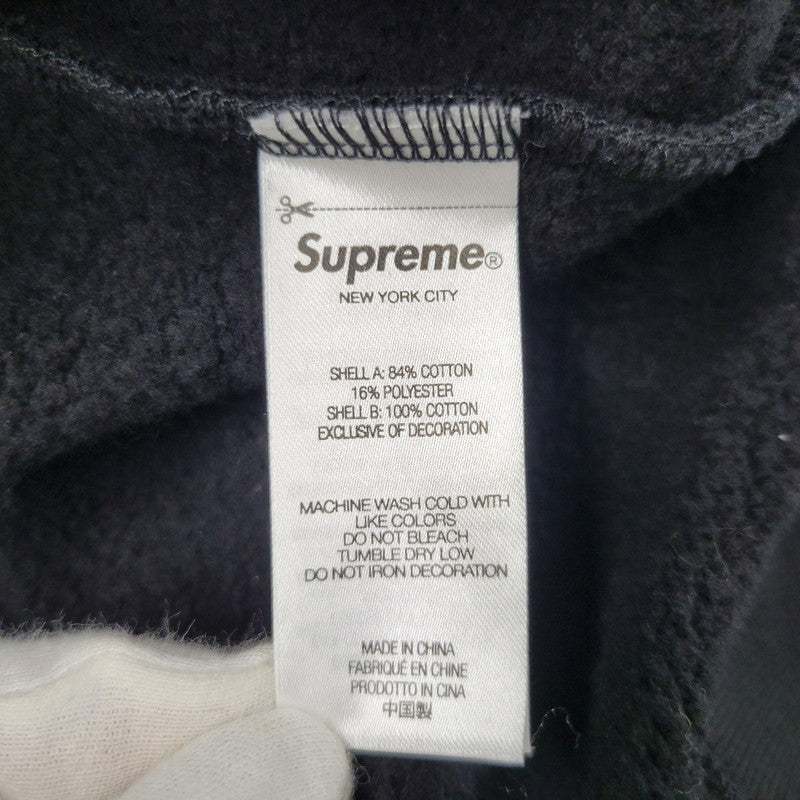 【中古品】【メンズ】 Supreme シュプリーム BIG LOGO JACQUARD HOODED SWEATSHIRT ビッグロゴ ジャガード フーデッド スウェットシャツ パーカー 149-260323-as-05-izu サイズ：L カラー：ブラック 万代Net店