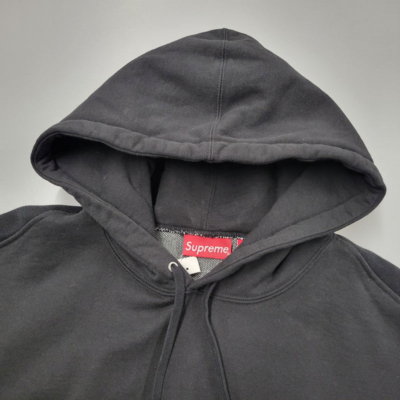 【中古品】【メンズ】 Supreme シュプリーム BIG LOGO JACQUARD HOODED SWEATSHIRT ビッグロゴ ジャガード フーデッド スウェットシャツ パーカー 149-260323-as-05-izu サイズ：L カラー：ブラック 万代Net店