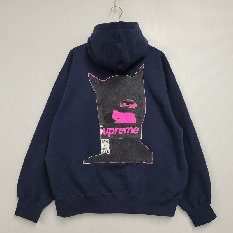 【中古品】【メンズ】 CATWOMAN HOODED SWEATSHIRT キャットウーマン フーデッド スウェットシャツ パーカー 149-260323-as-02-izu サイズ：L カラー：ネイビー 万代Net店