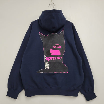 【中古品】【メンズ】 CATWOMAN HOODED SWEATSHIRT キャットウーマン フーデッド スウェットシャツ パーカー 149-260323-as-02-izu サイズ：L カラー：ネイビー 万代Net店