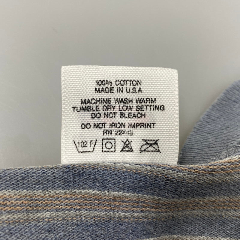 【中古品】【メンズ】 90’S USA製 BORDER SS TEE ボーダー ショートスリーブ ティー トップス 半袖 146-260330-cs-15-izu サイズ：L カラー：ブルー系 万代Net店