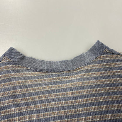【中古品】【メンズ】 90’S USA製 BORDER SS TEE ボーダー ショートスリーブ ティー トップス 半袖 146-260330-cs-15-izu サイズ：L カラー：ブルー系 万代Net店